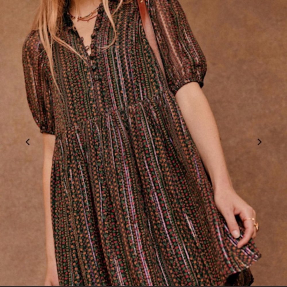 Sezane Holy Autumn Print Dress 38—(USA-6)
